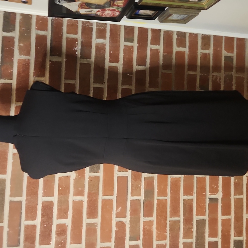 Calvin Klein Black Sleeveless Dress with Gold Button Accents, Size 6 - Picture 4 of 8